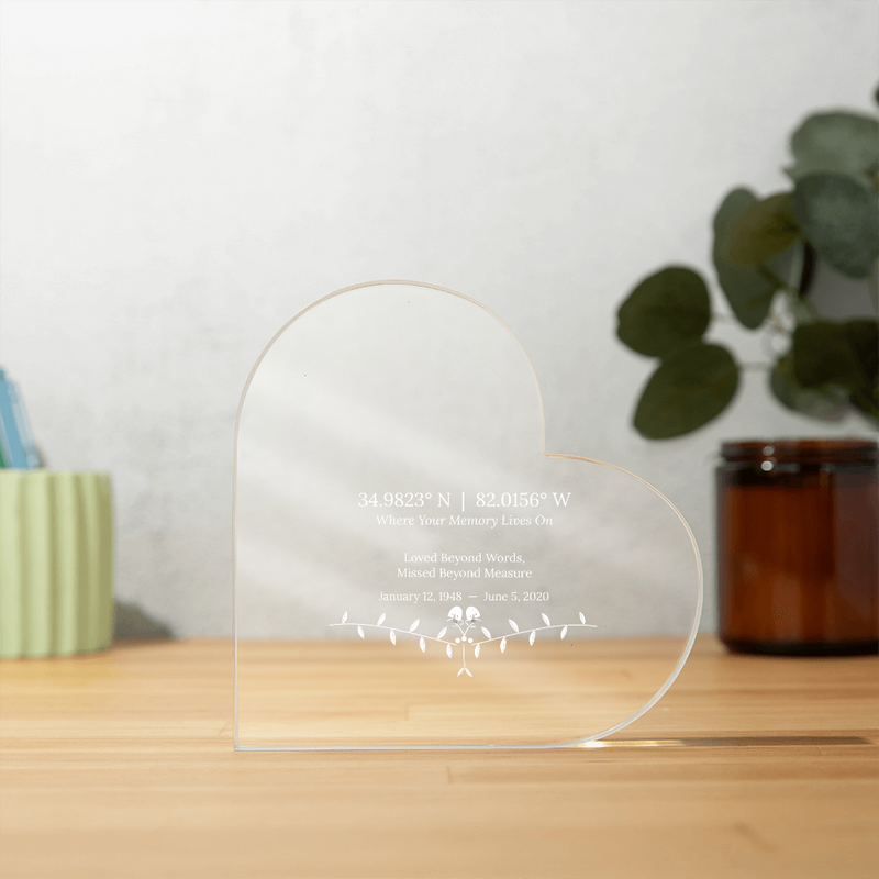 In Loving Memory | Acrylic Heart Memorial Keepsake
