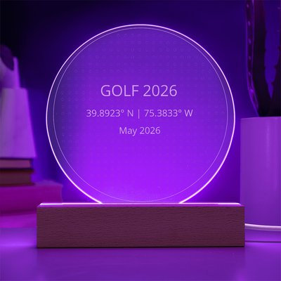 Aronimink 2026 - Majors Tournament Coordinates I Custom Acrylic Plaque