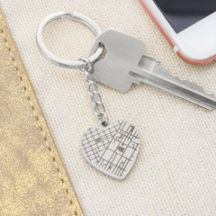 29.4206°  N | 82.2031° W — Custom Map Engraved | Dual-Sided Keychain