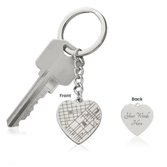 29.4206°  N | 82.2031° W — Custom Map Engraved | Dual-Sided Keychain