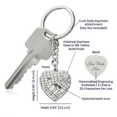 29.4206°  N | 82.2031° W — Custom Map Engraved | Dual-Sided Keychain