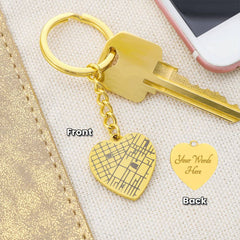 29.4206°  N | 82.2031° W — Custom Map Engraved | Dual-Sided Keychain