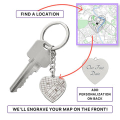 29.4206°  N | 82.2031° W — Custom Map Engraved | Dual-Sided Keychain