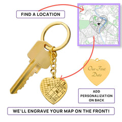29.4206°  N | 82.2031° W — Custom Map Engraved | Dual-Sided Keychain